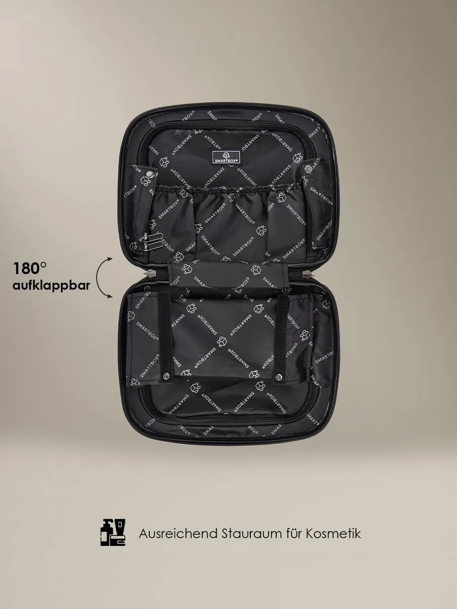 Smartbox Beauty Case Hartschale 34x17x27 cm, Handgepäck Kosmetikkoffer 14L, Leichtes Polypropylen, Kulturtasche mit Aufsteckfunktion & Schultergurt, Make-up Koffer Reise Organizer (Edition 01)