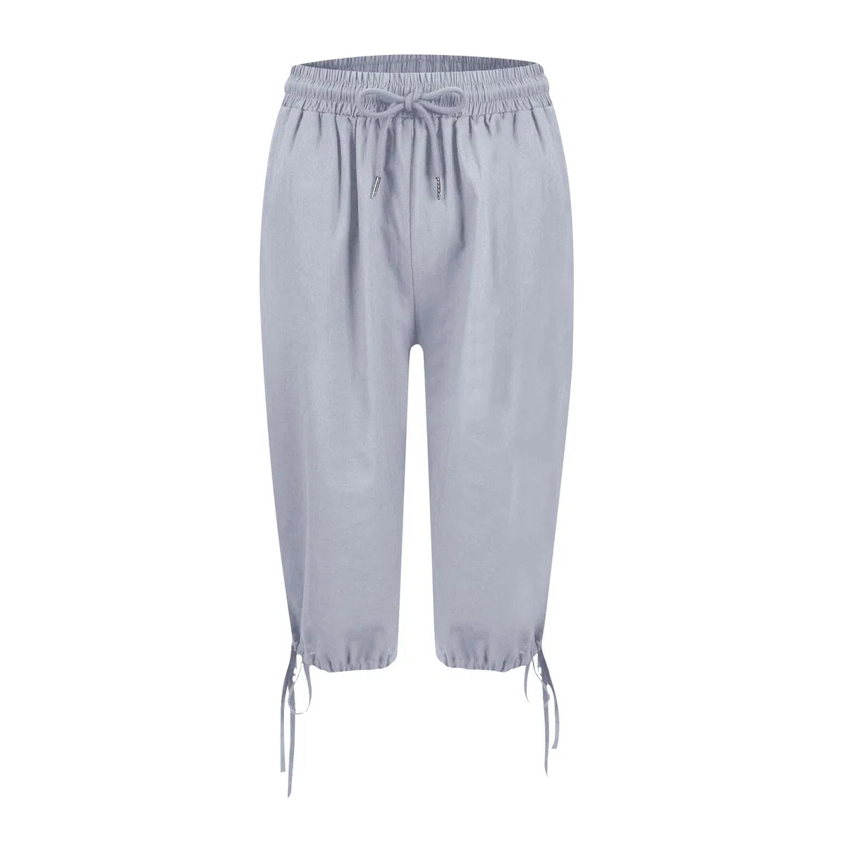 Bermuda Shorts Damen Freizeit Sport Sommerhose mit Taschen Leinenhose Stoffhose Lässig Elastische Taille Strandshorts