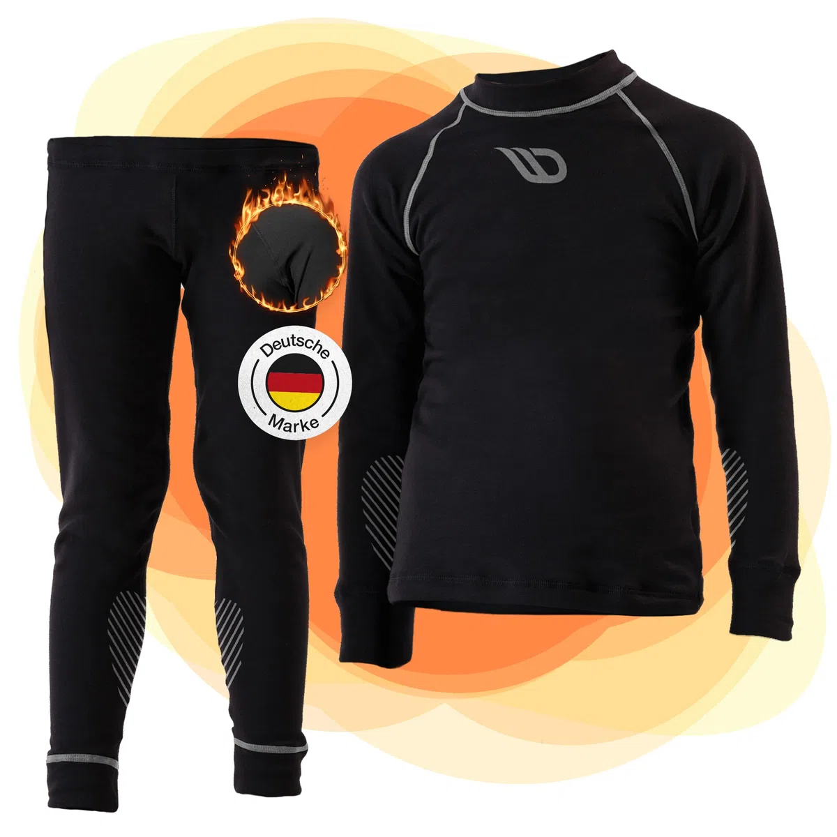 Skiunterwäsche Set für Kinder | Atmungsaktive Thermounterwäsche für Fußball, Skifahren | Funktionsunterwäsche für Jungen und Mädchen | Thermohose und Thermounterhemd