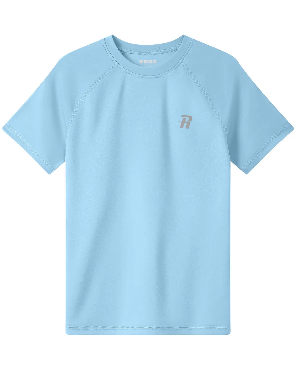 Runhit UPF 50+ UV Shirt Kinder Kurzarm, Atmungsaktives Badeshirt Schwimmshirt mit Rundhals, Schnelltrocknendes Rashguard Top für Strand Wassersport Outdoor