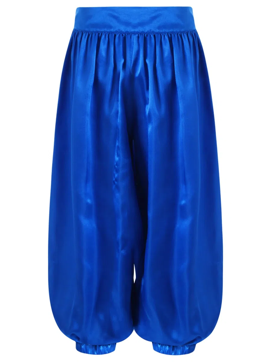 Sxiwei Aladinhose Mädchen Kinder Satin Tribal Arabisch Hose Lose Bauchtanz Pumphose Party Performance Kostüm