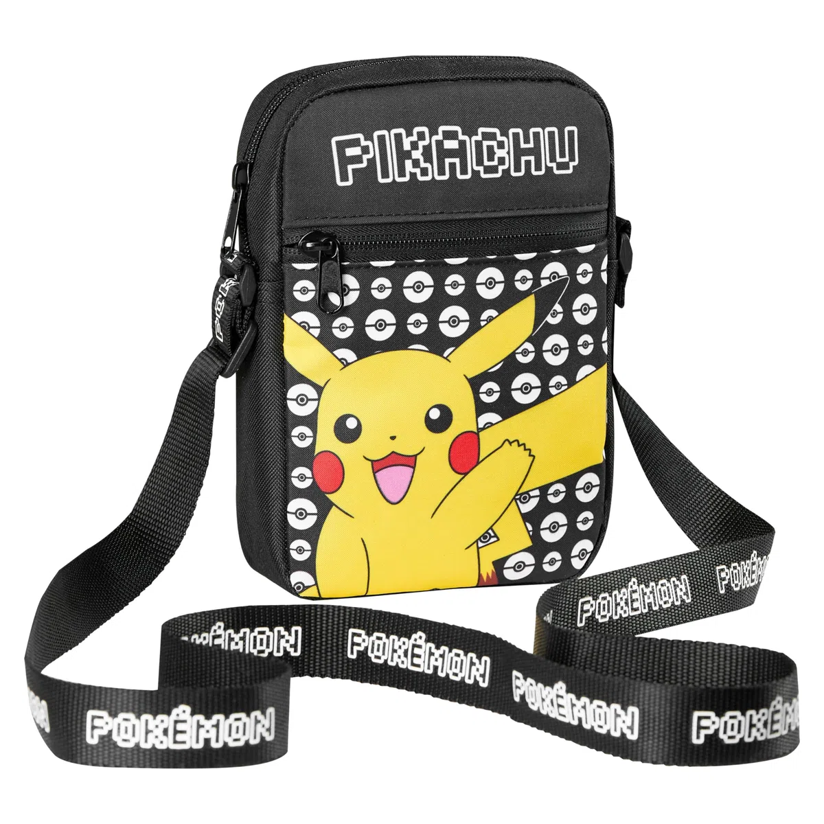 Pokemon Kinder Umhängetasche, Pikachu Reisetasche mit Verstellbarer Schultergurt, Großes Hauptfach mit Reißverschluss Kinder Geschenke