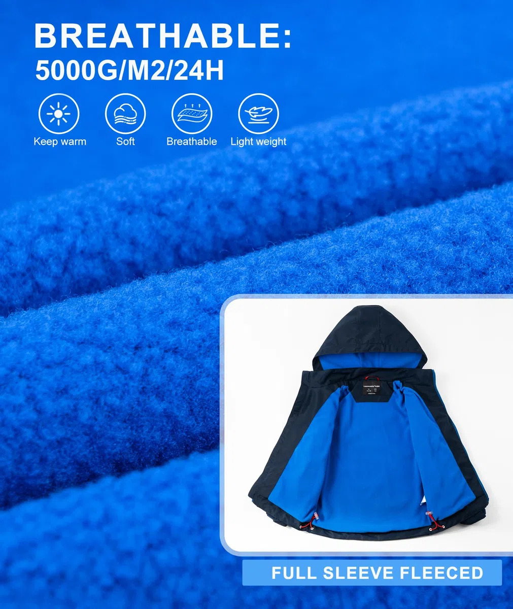 YoungSoul Kinder wasserdichte Regenjacke mit Abnehmbarer Kapuze