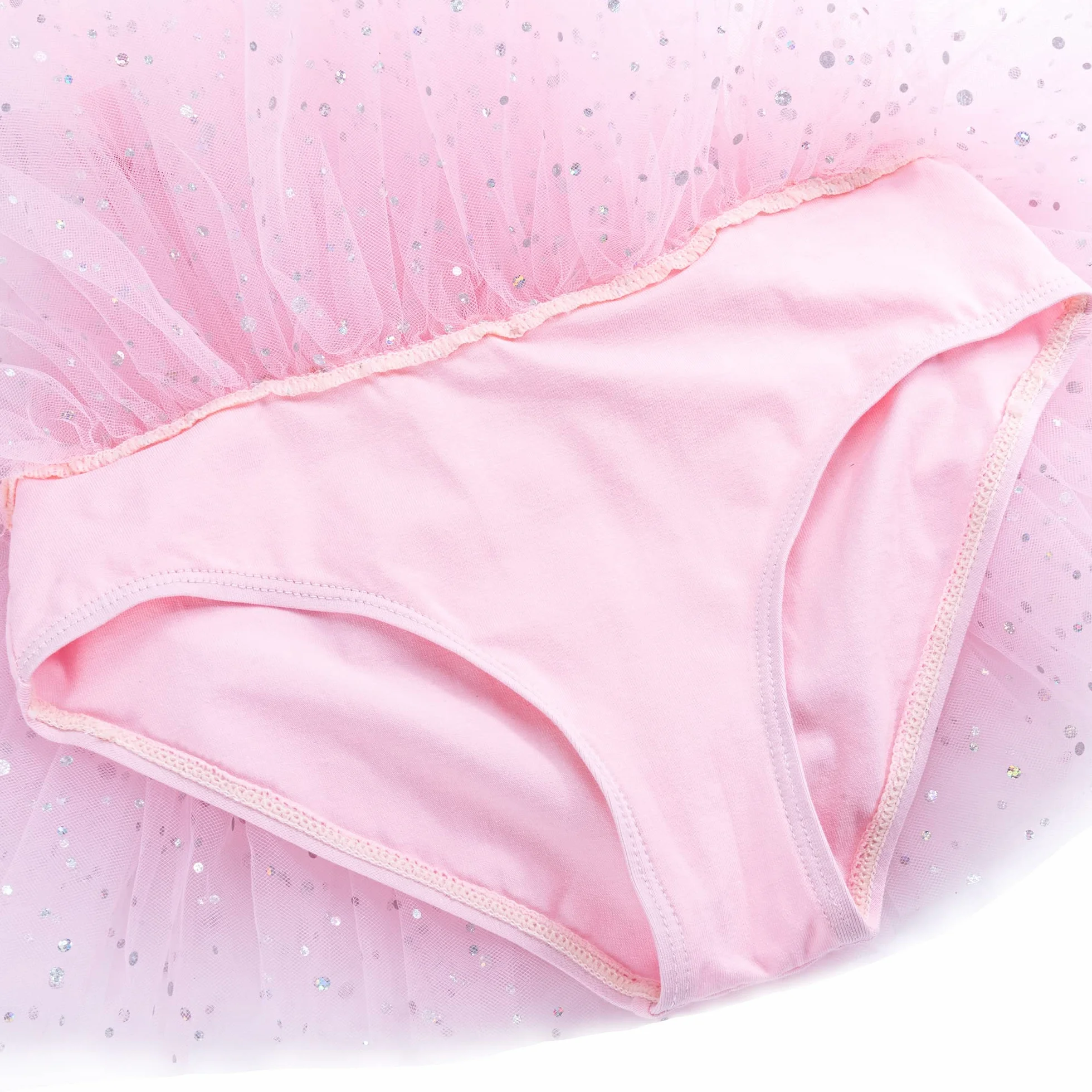 Kinder Ballettkleidung Ballettkleid Mädchen Glitzernder Balletttrikot Baumwolle Ballettanzug Tanzkleid Tanzbody mit Glänzendem Rock Tütü