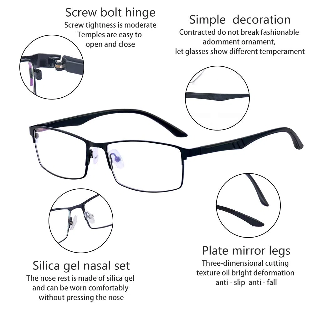 ALWAYSUV Classic Schwarz TR90 Vollformat Kurzsichtige Myopie Kurzsichtige Brille Transparente Linse Fernbrille Für Damen/Herren