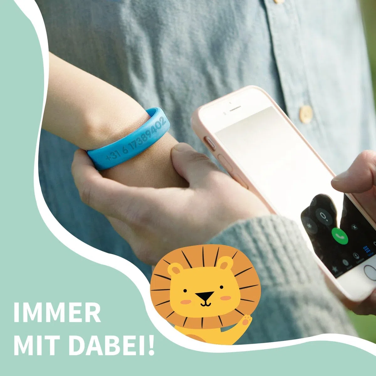 Gutmarkiert – Personalisierbares SOS-Armband für Kinder aus Silikon, graviert mit Name & Telefonnummer – wasserdichtes Notfallarmband für Kinder, besonders langlebig – Farbe wählbar