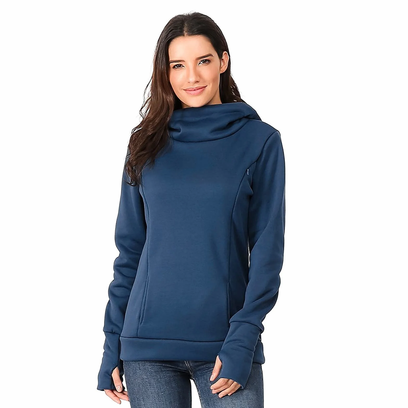 Damen Stillen Hoodie Mutterschaft Fleece Stillpullover mit Kapuze,Umstandspullover Langarm Stilloberteil Umstandsmode Winter Warm Pullover Schwangere Pflege Stillen Shirt Sweatshirt zum Stillen