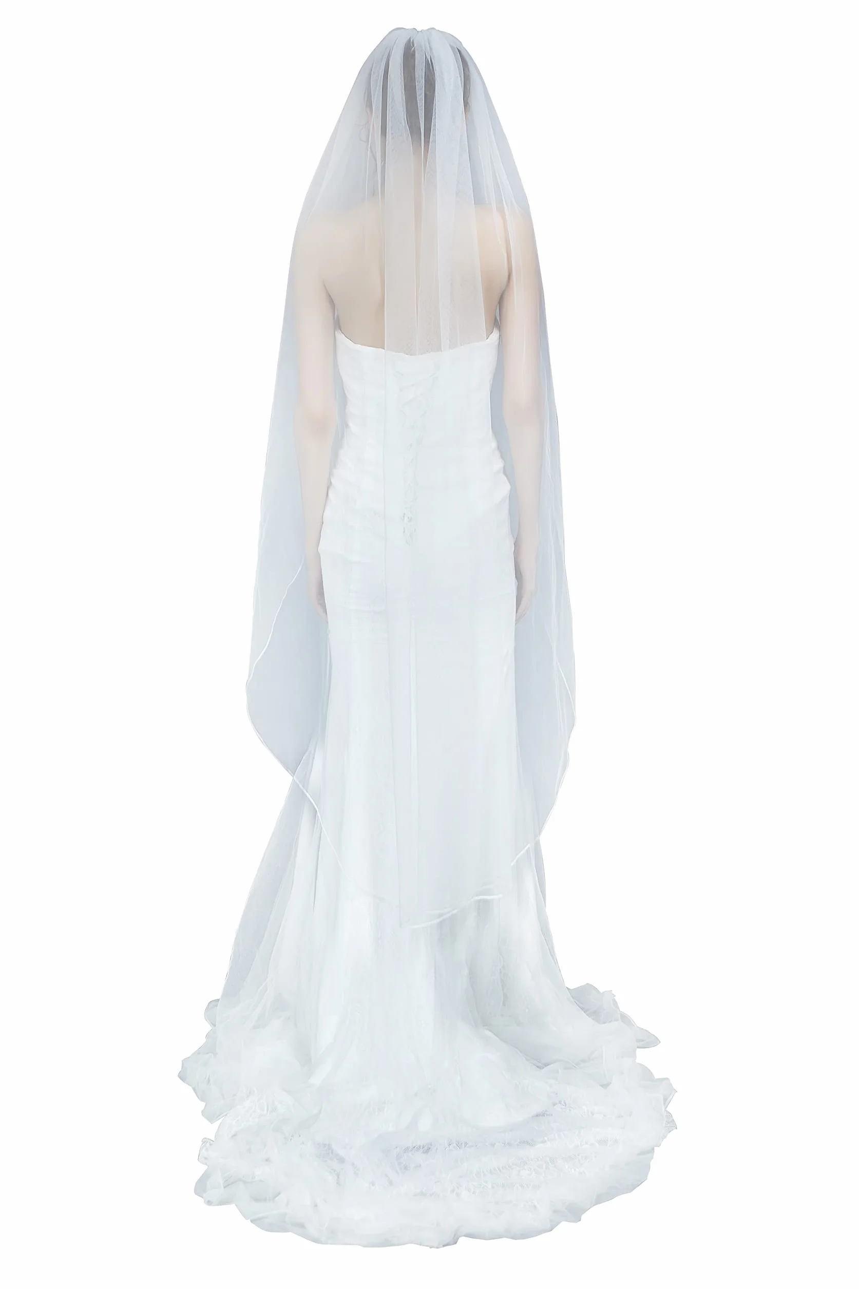 BEAUTELICATE Schleier Brautschleier Braut Hochzeit Softtüll Weiß Ivory Lang Kurz Ellbogenlang Mit Metall Kamm 1 Schicht V67