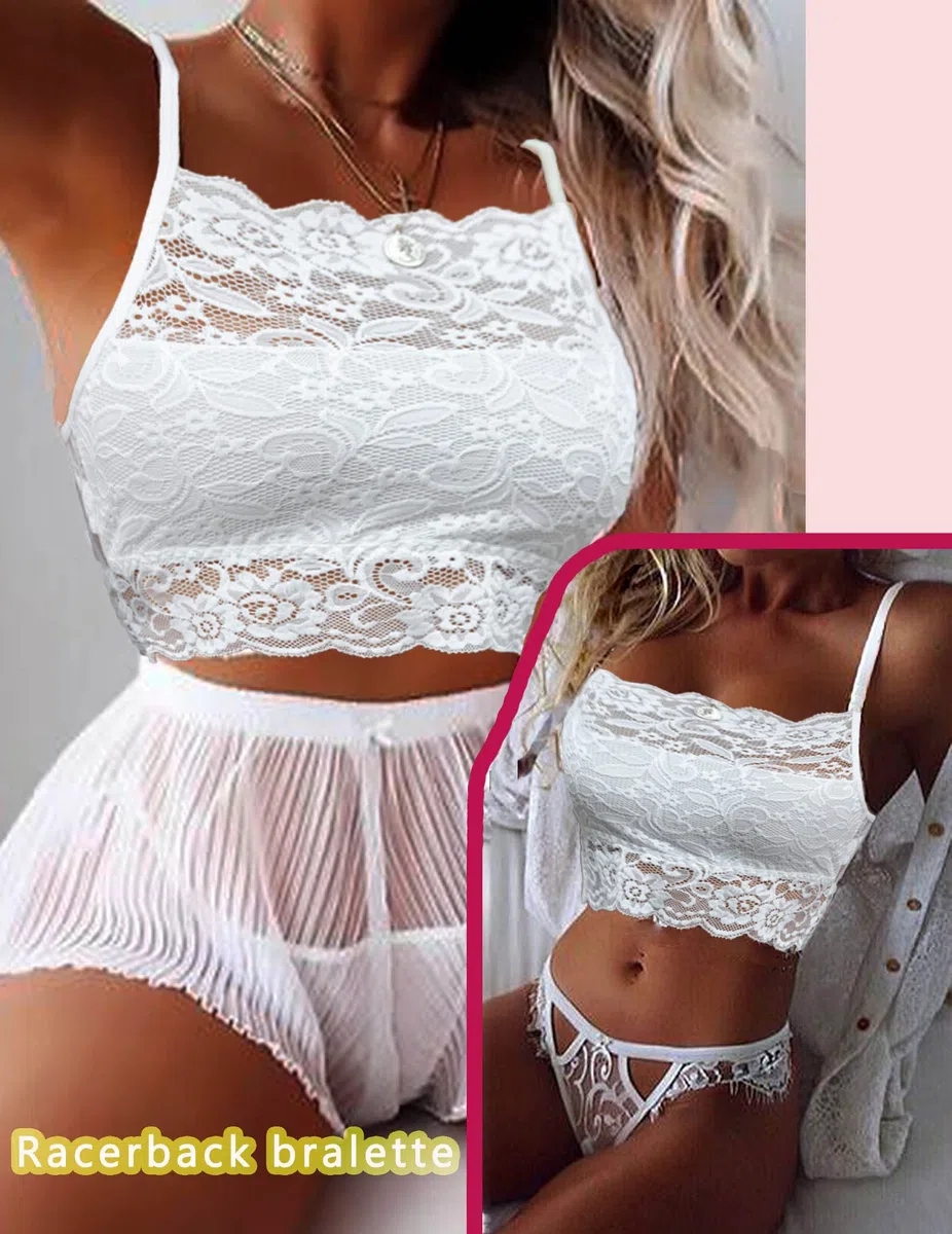 Avidlove Damen Spitzen Crop Top Camilose Unterhemd Bauchfrei Oberteile