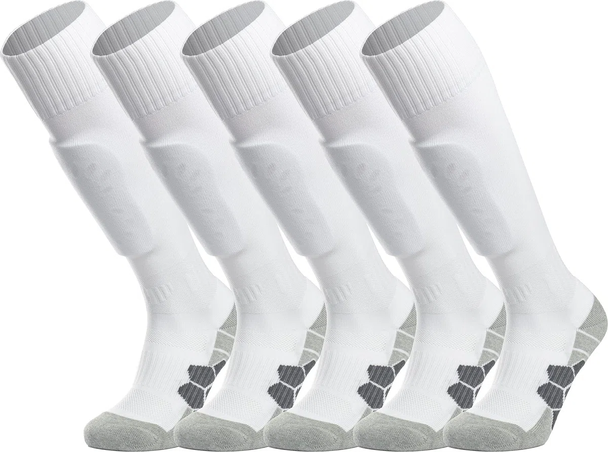 APTESOL Knielang Fußballsocken (3/5 Paare) Kinder Jugend Erwachsene Lang Sportsocken EU 28-44 Kissen Atmungsaktiv Soccer Trainingssocke