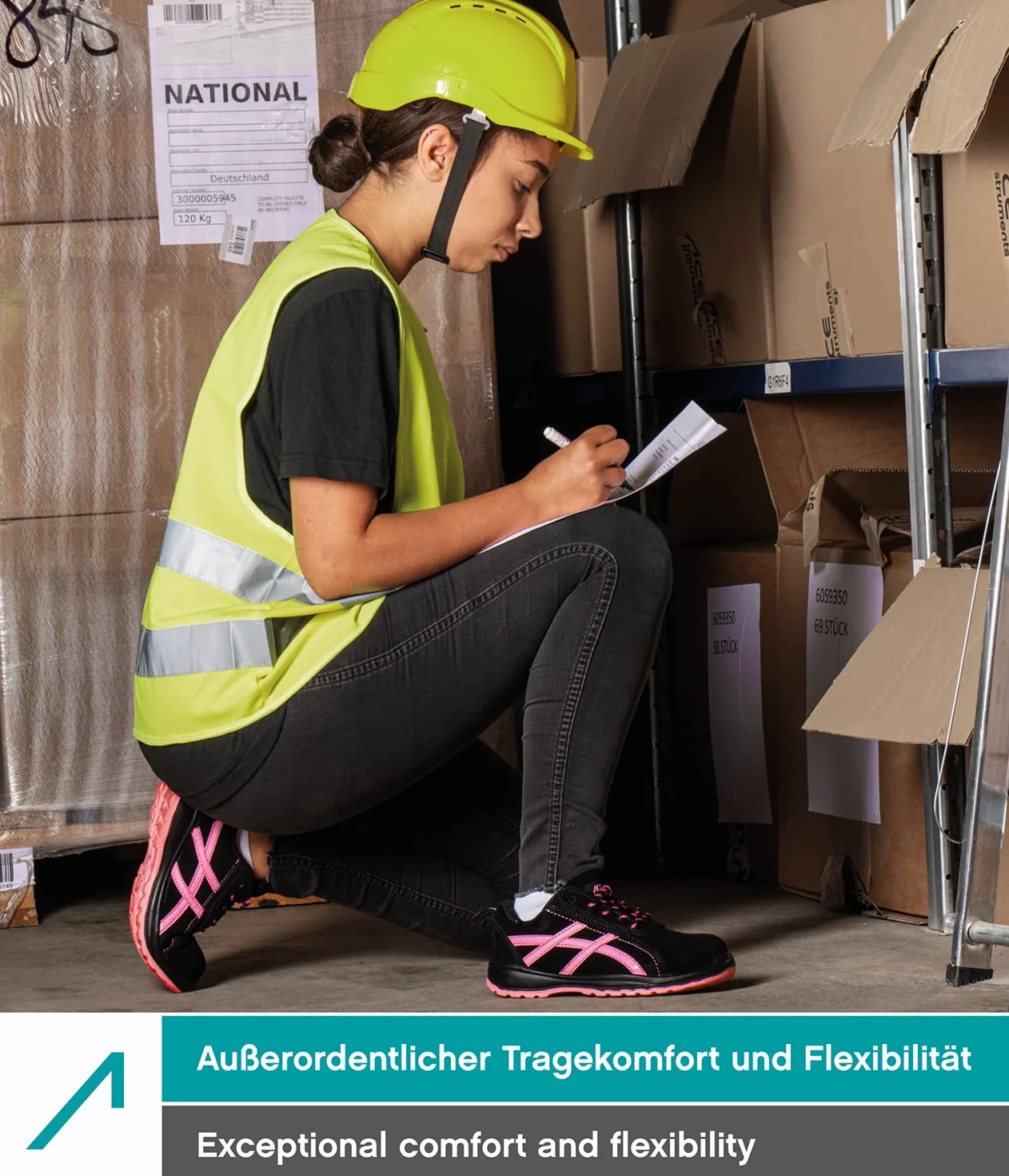 ACE Aurora S1-Arbeitsschuh - modischer Sicherheitsschuh mit Stahlkappe für Damen - super leicht