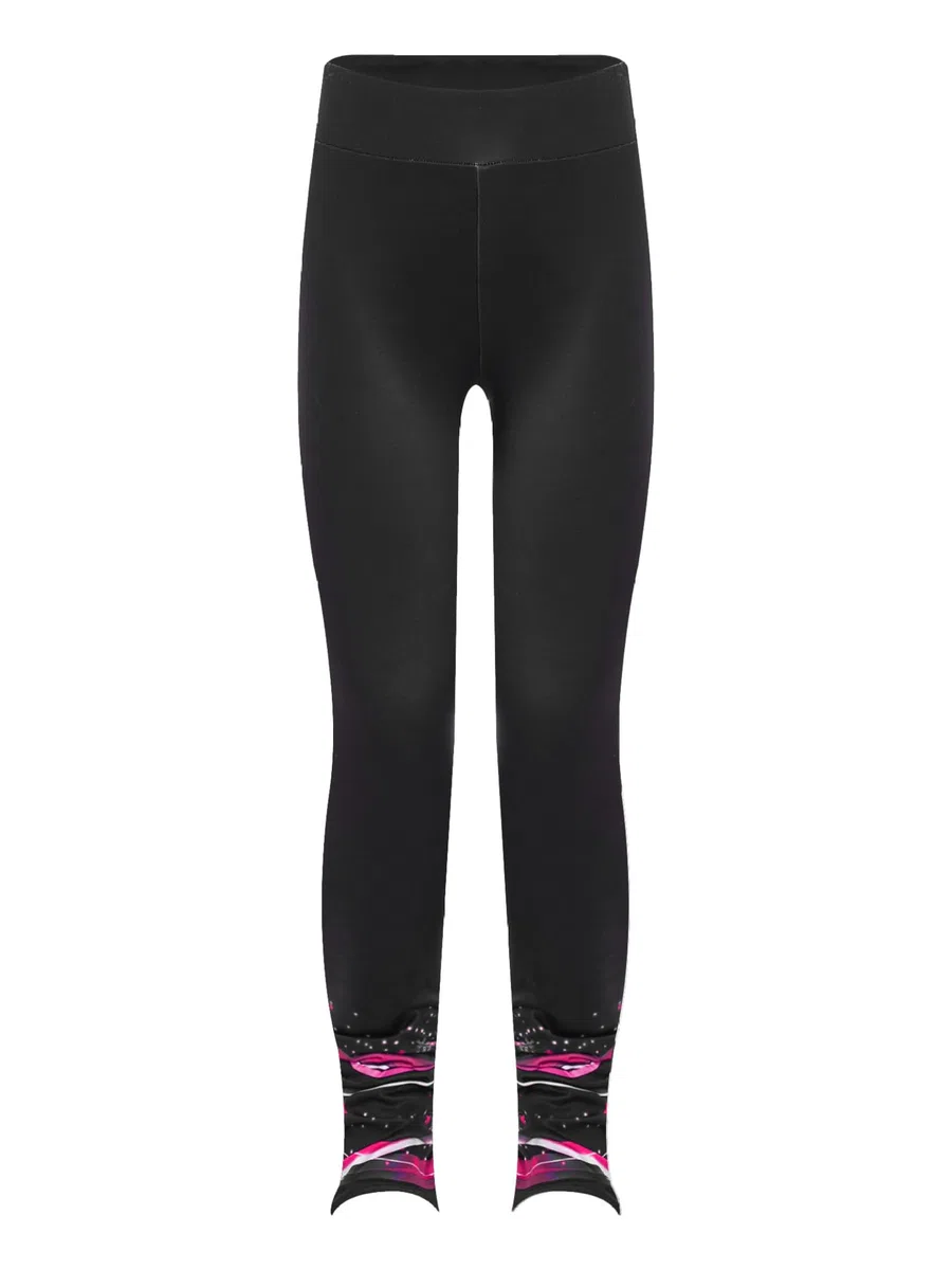 Mädchen Eislaufhose Glitzer Mit Strass Kinder Thermo Eiskunstlauf Leggings Mit Innenfleece Für Gymnastik Sport Training Ice Skating