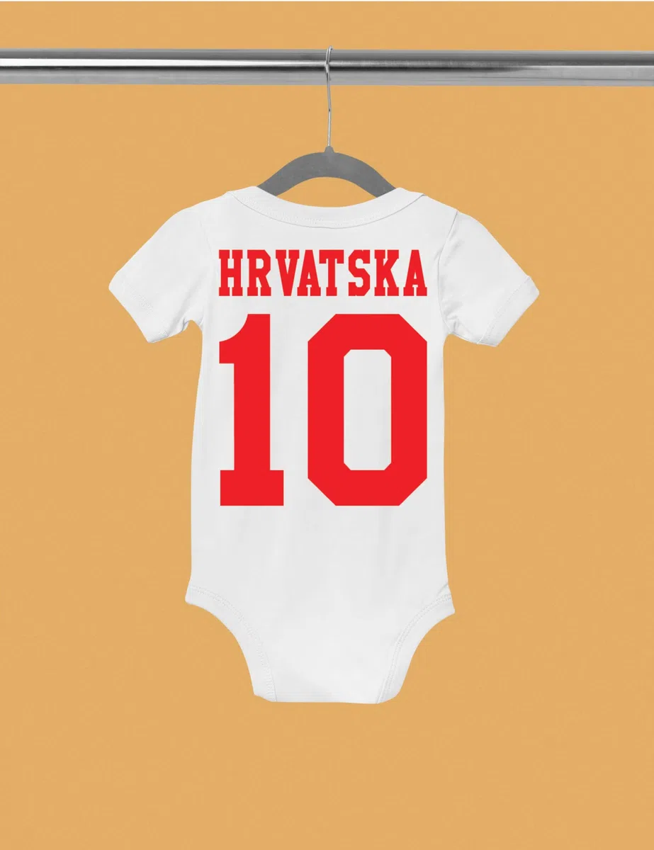 Kinder Baby Strampler Shirt Kroatien Wunschname + Nummer