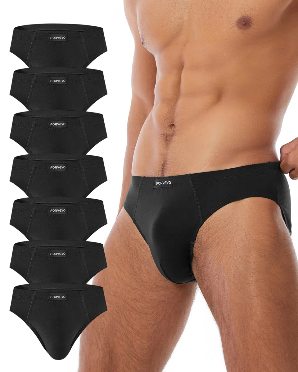 FORVEVO 7er Pack Unterhosen Herren Slip Baumwolle, Atmungsaktive Unterhosen Männer, Klassischer Unterwäsche(M-3XL)