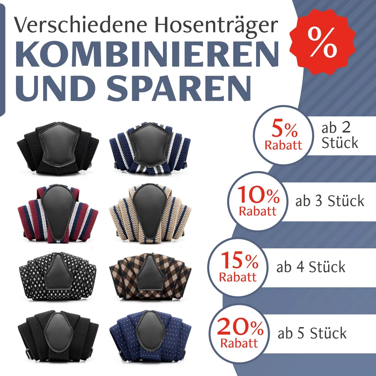 Sencillo Hosenträger Herren mit Starken Clips Y-Form