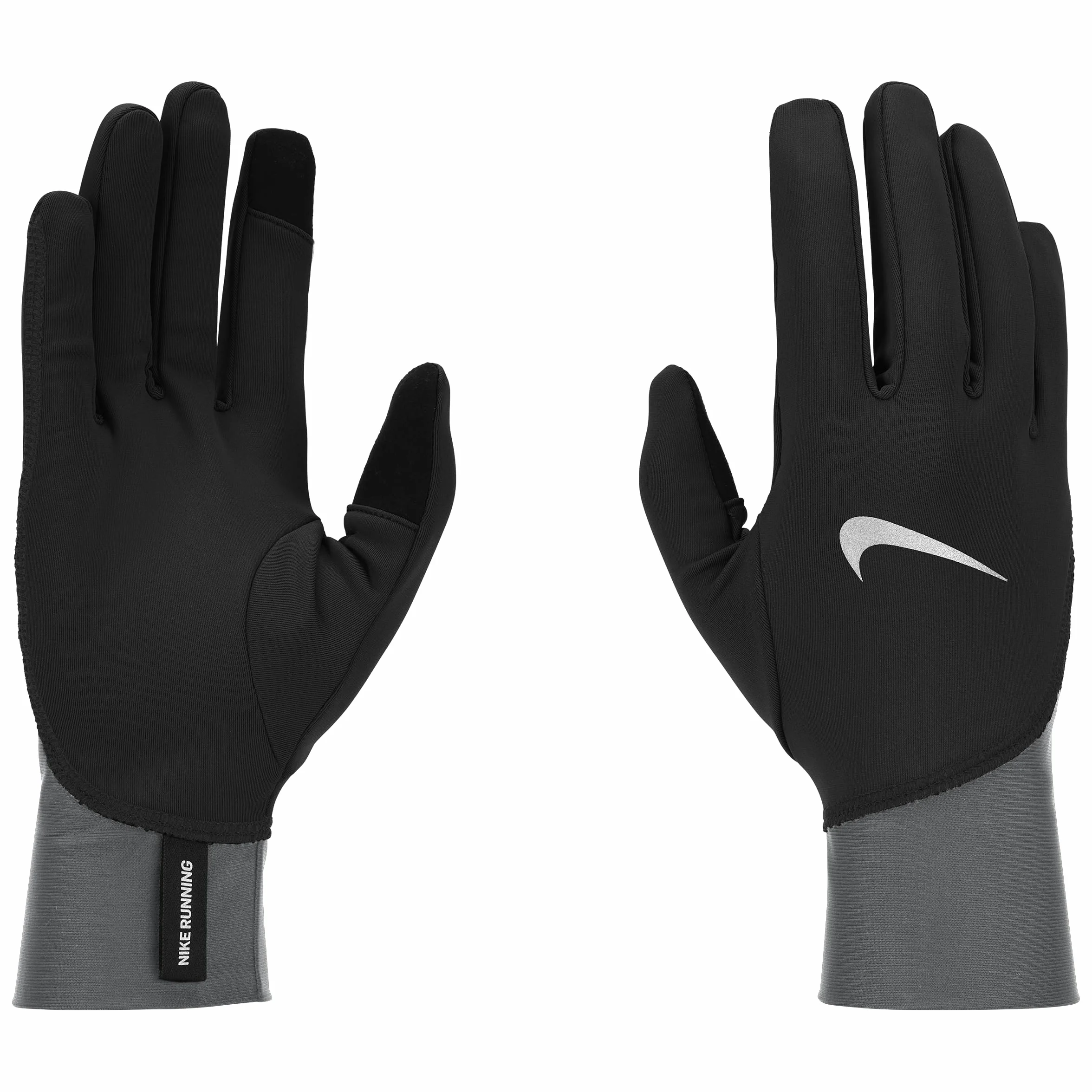 Nike Pacer Therma-FIT Midweight Lauf Handschuhe Herren - M, Black/Smoke Grey/Silver