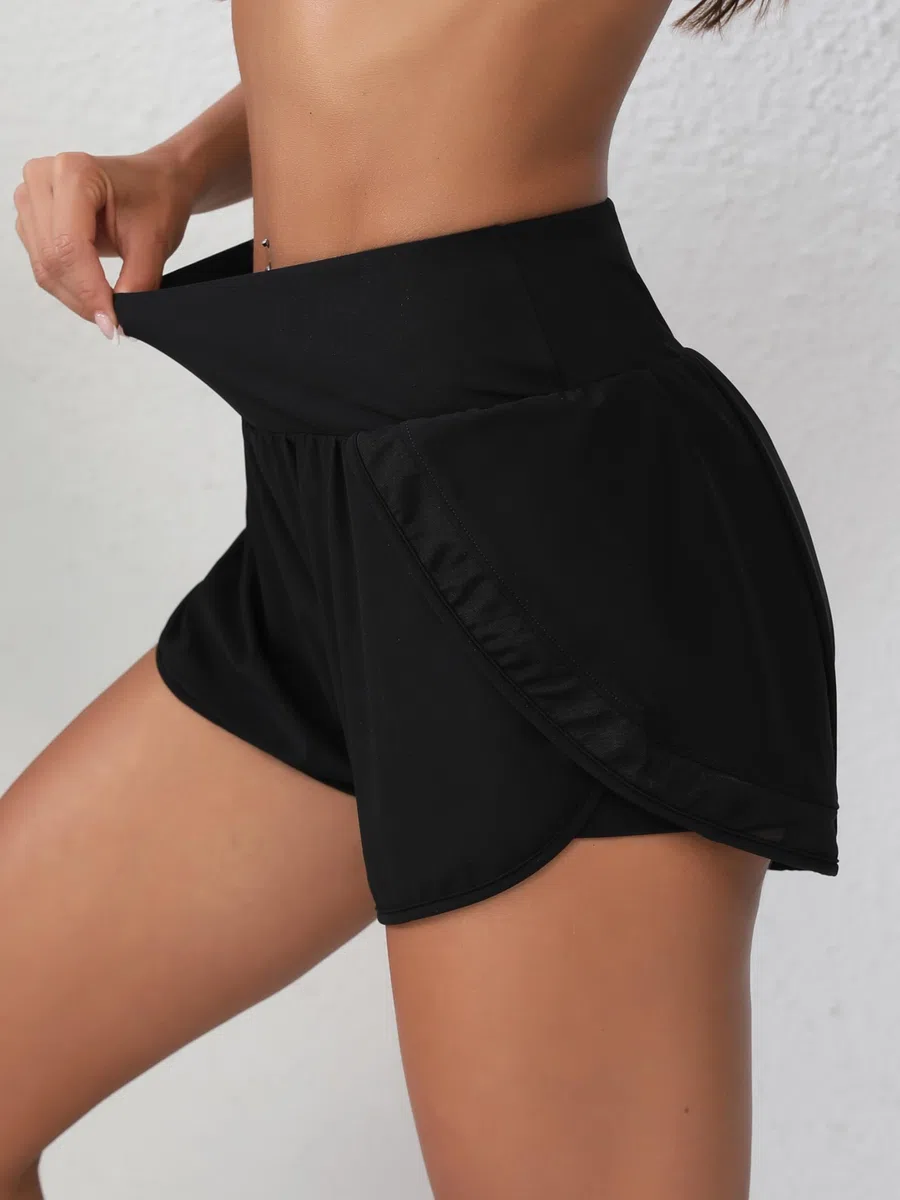 Attraco Damen Badeshorts Bauchweg Schwimmen Kurzarm Boardshorts Badehose Schnell Trocknend Bikini Shorts High Waisted UPF50+ UV Schutz Yoga Leggings