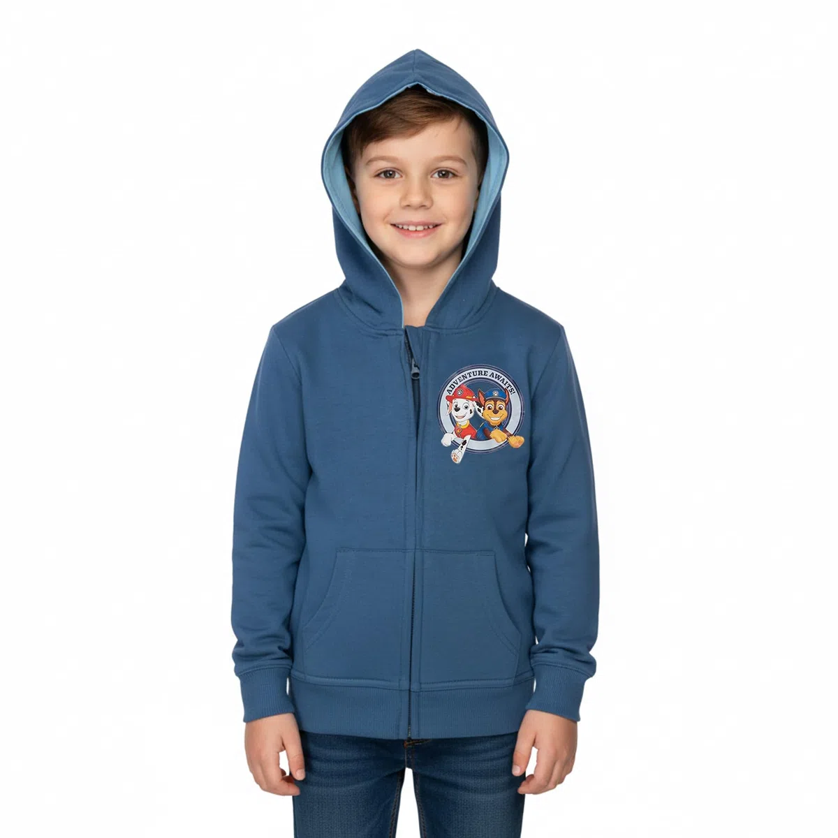 United Labels Paw Patrol Sweatjacke mit Kapuze für Jungen, Blau, Adventure, Kapuzenpullover mit Reißverschluss, Hoodie Kapuzenjacke für Kinder