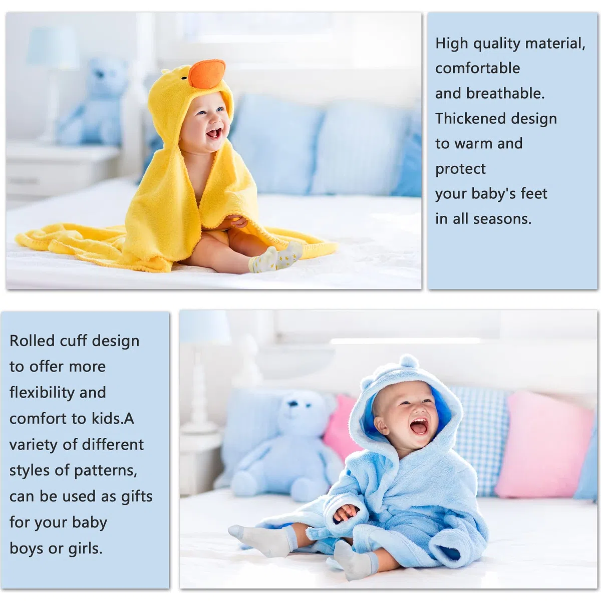 GENTABY Unisex Baby Socken Baumwolle Terry Warme 10 Paar Baby Jungen Neugeborene Socken Baby Mädchen 0-6 Monate bis 1-3 Jahre Kleinkind Socken Dicke Winter Socken