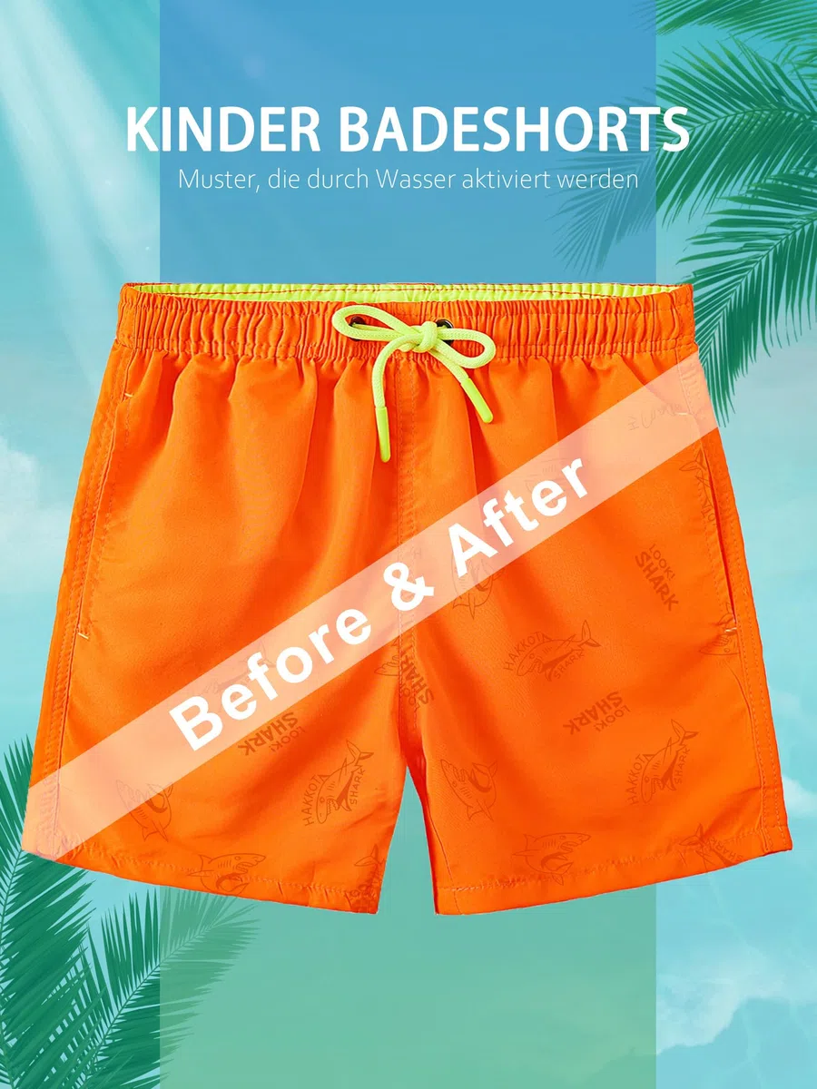 Badehose Jungen Boardshorts Kinder Musterwechsel Badeshorts mit Netzfutter Schwimmshorts