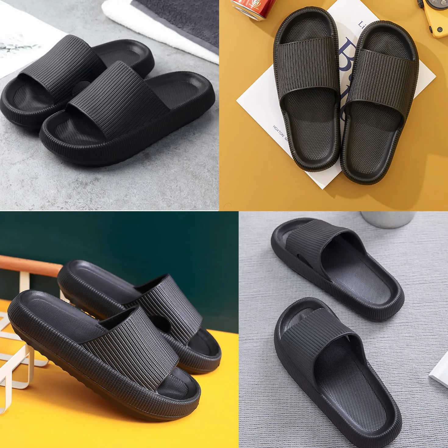 QJJQ Badeschuhe Herren Damen Cozislides Original Slippers Wolke Schlappen Super Weich rutschfest Badelatschen Hausschuhe Sommer Pantoletten Badeschlappen Flip Flops