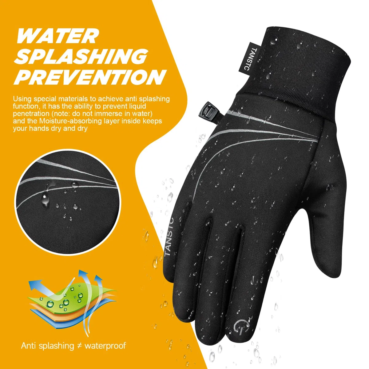 TANSTC Handschuhe Herren Damen Winter Touchscreen Thermohandschuhe Outdoor rutschfeste Fahrradhandschuhe Warm Winterhandschuhe Elastizitä Skihandschuhe Atmungsaktiv Laufhandschuhe Schneehandschuhe