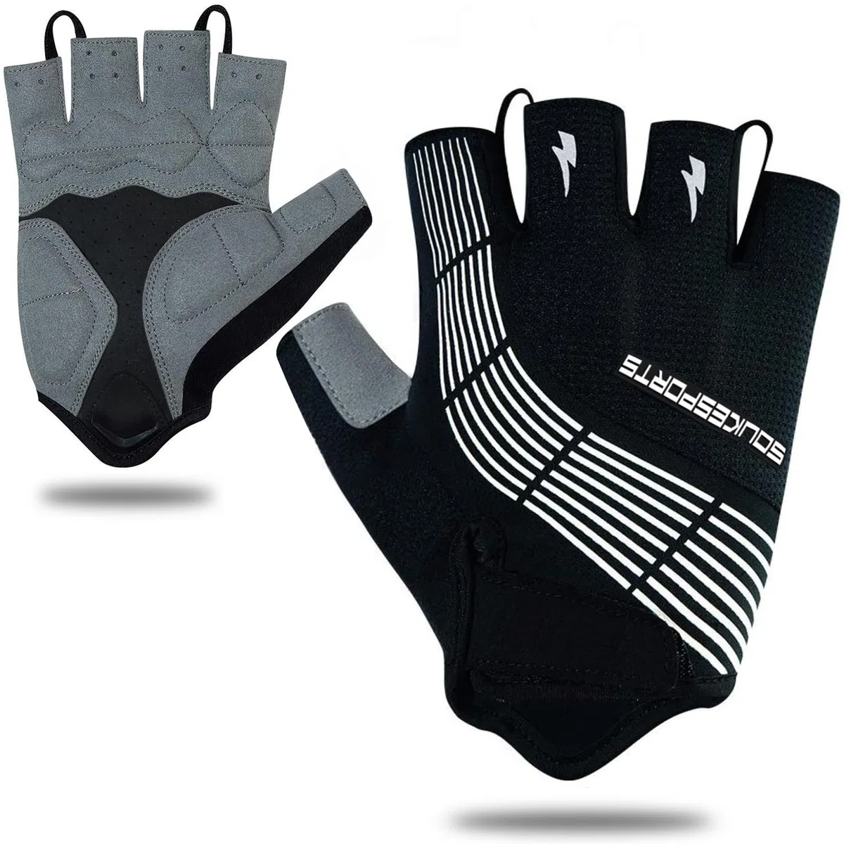 Souke Sports Fahrradhandschuhe Halbfinger Herren Damen Gel Stoßdämpfung Fitness Handschuhe Atmungsaktiv Anti-Rutsch Radhandschuhe