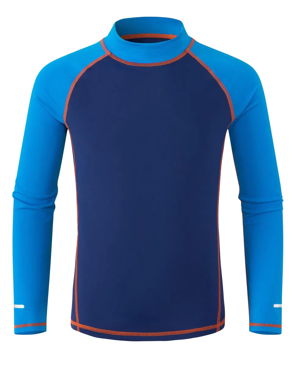 Kinder UV Shirt Langarm mit Reflektorstreifen Jungen Mädchen Badeshirt UPF 50+ Sonnenschutz Schwimmshirt Rashguard Schnelltrocknend Chlorresistent 5-14 Jahre
