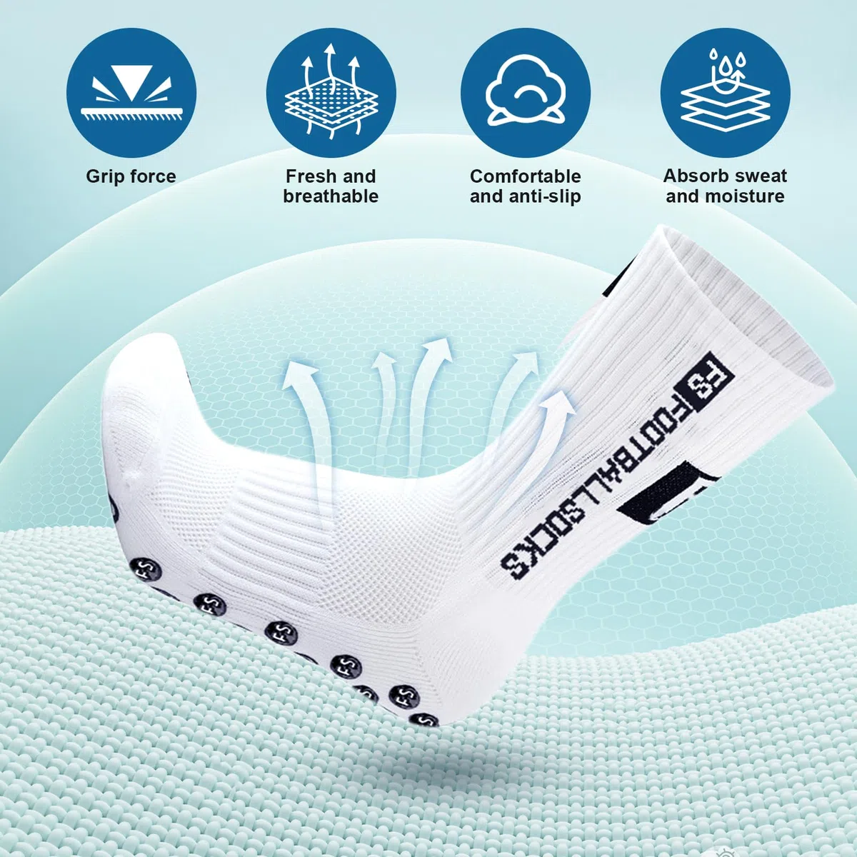 Fußball Socken, Sport socken 39-46 Anti Rutsch Grip Fussball Socken Rutschfeste Fußballsocken für Herren Damen Fussball Basketball Laufen Radfahren