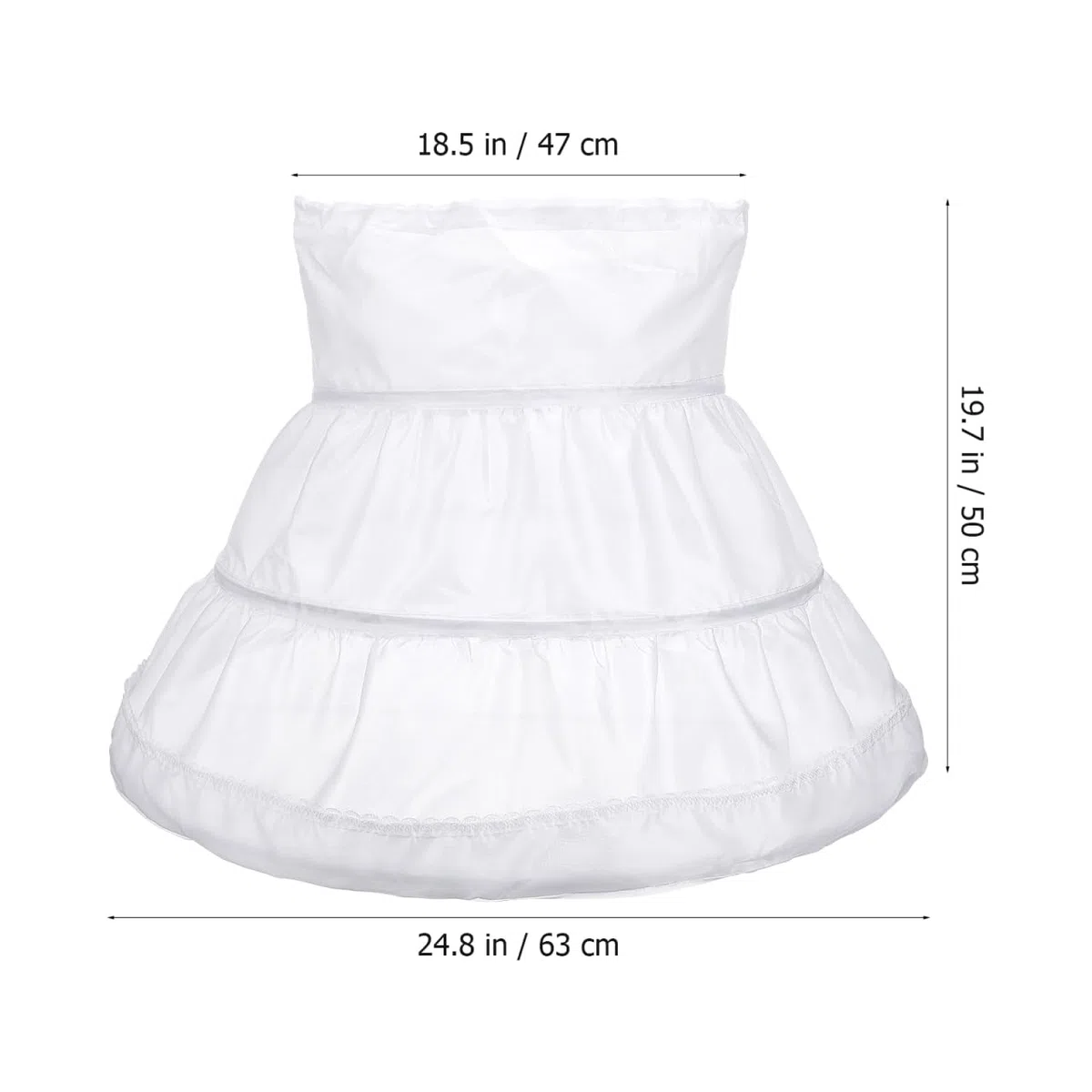 iplusmile Mädchen Petticoat Weiß Reifrock Mit 3 Stahlreifen Elastischer Half Slip Krinoline Rock Für Blumenmädchen Und Prinzessinnenkleid Komfortabler Unterrock