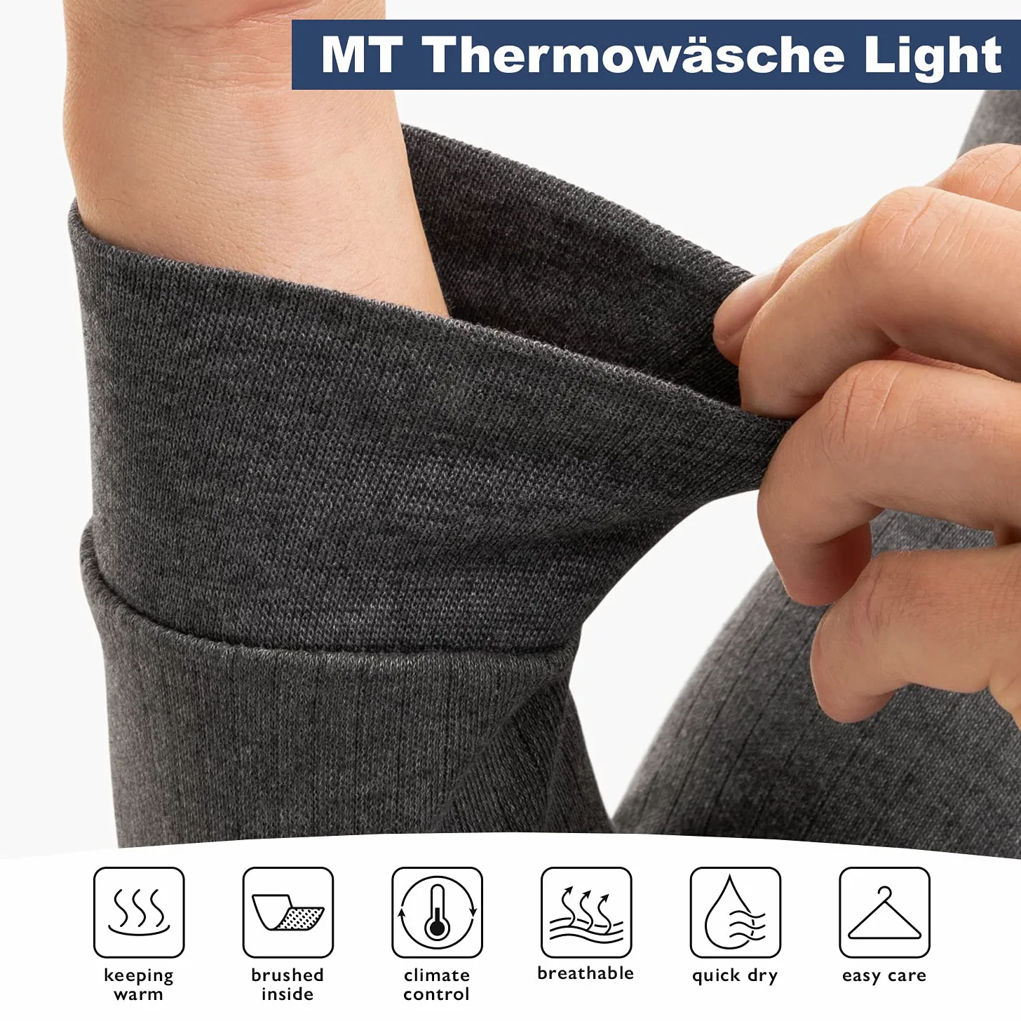 MT Herren Ski- & Thermowäsche Set Light Lange Winter Unterwäsche - Unterhemd und Unterhose