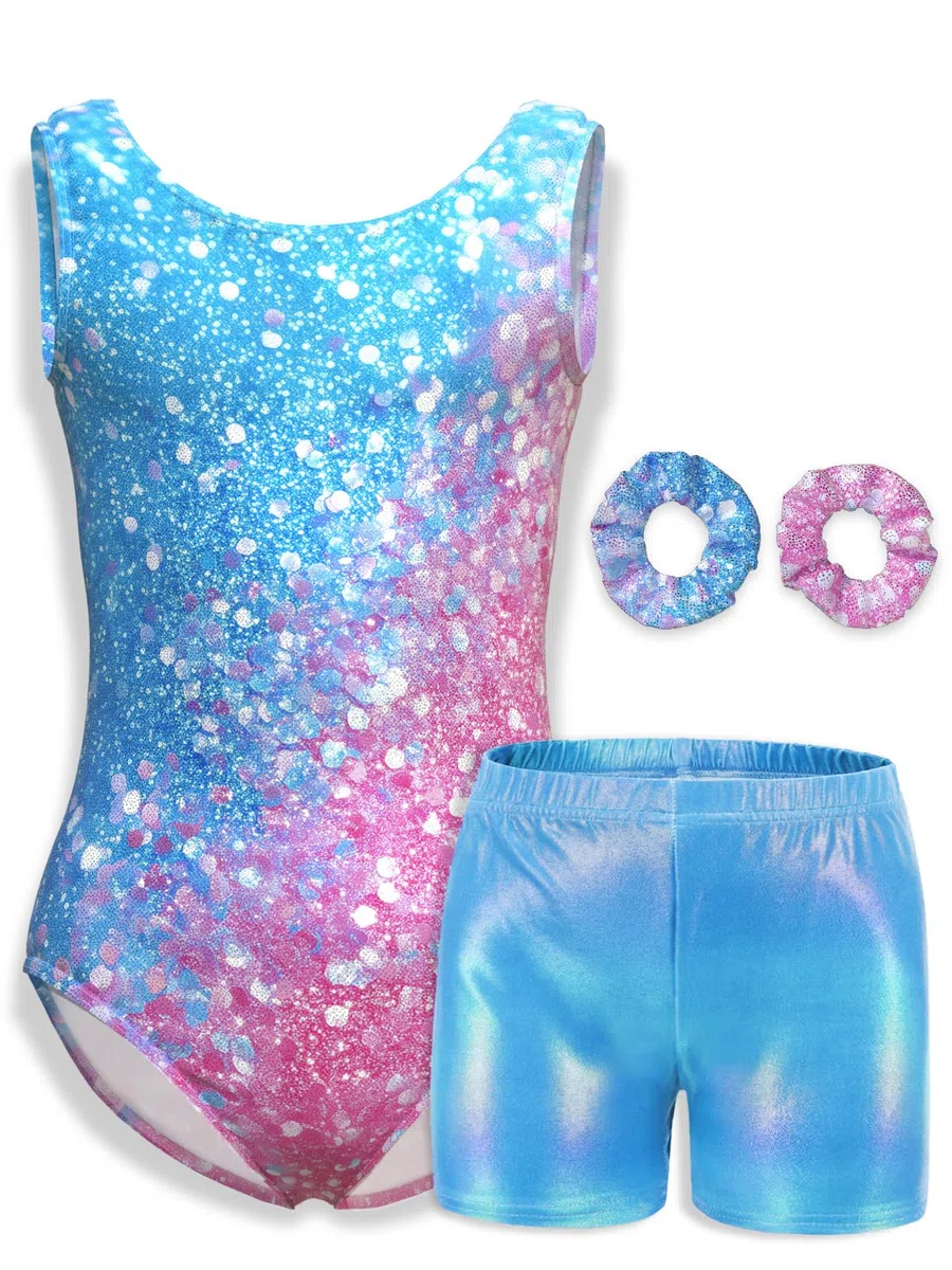 Mädchen Gymnastik Leotard Athletik Biketard Unitard Tumbling Aktivkleidung für Kinder