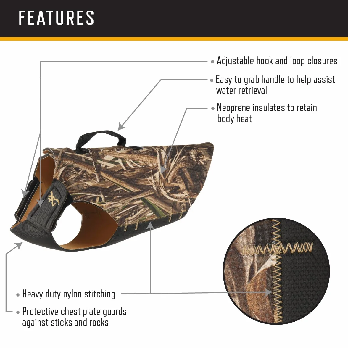 Browning Haustierweste, 5 mm, Griff, Neopren-Weste, 5 mm Griff, XL, Realtree MAX-5 (5 mm), Größe XL