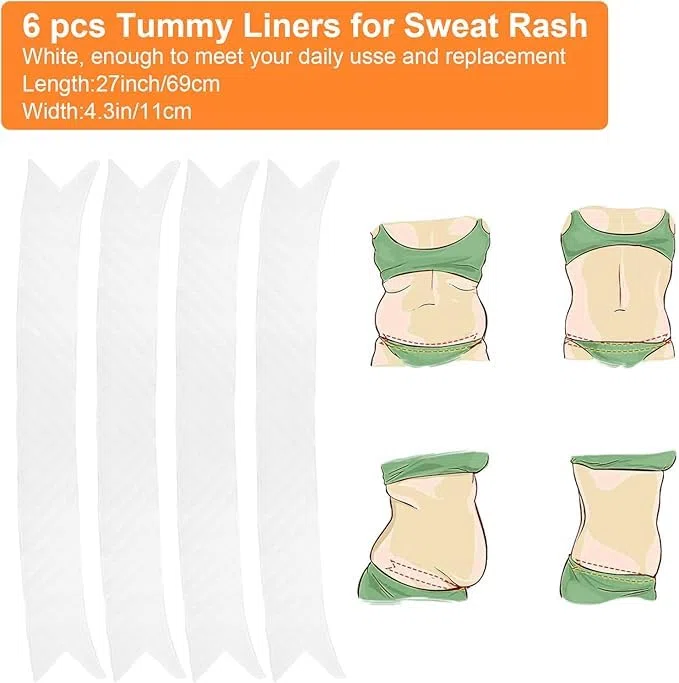 10 Stück Baucheinlage Schweiß Weiße Übergroße Bauchpolster für Baucheinlagen Schweißausschlag Übergröße Baumwolle unter Bauch Schweißeinlagen Bauchband für Damen Herren XXL