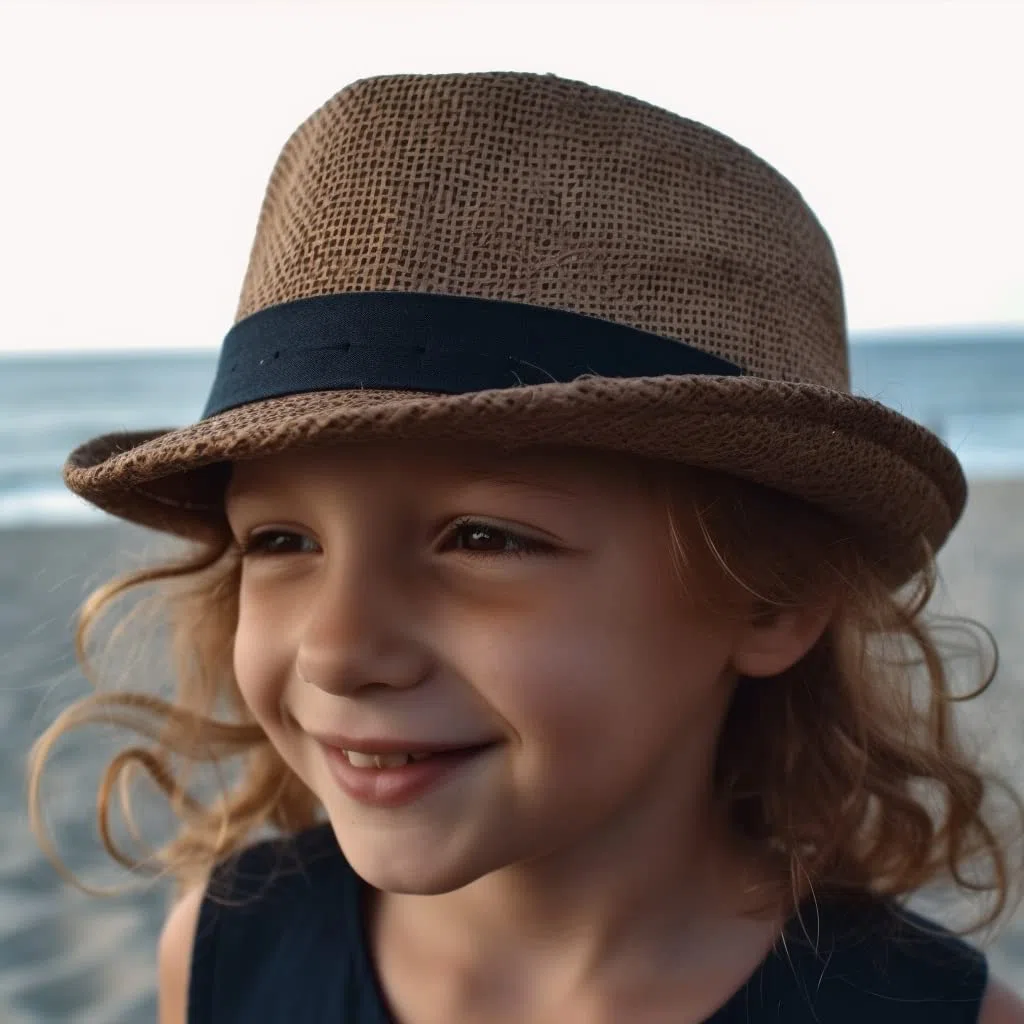 Strohhut, Fedora für Herren, Damen, Kinder, Trilby-Design, Sonnenschutz