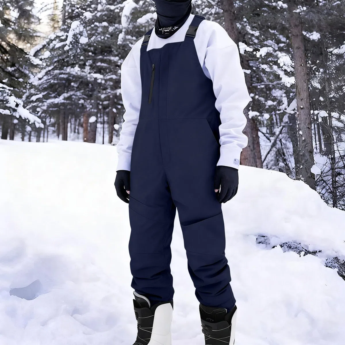 AACH Skihose Herren mit Träger Snowboardhose Wasserdicht Ski Latzhose Winddicht Atmungsaktiv Outdoorhose Winter Sport Wanderhose Thermo Einfarbig Schneehose Skifahren Cargohose Skioverall