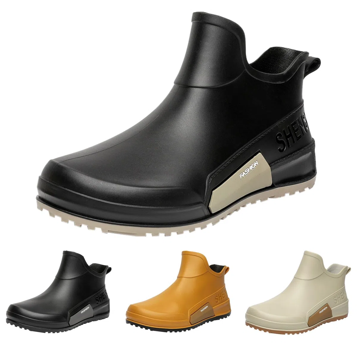 Gummistiefel Damen Halbhoch Wasserdicht, Regenstiefel Damen Kurz Stiefeletten Rutschfest Regenschuhe Atmungsaktive Leichte Arbeitsschuhe Paare Schlupfstiefel Bequem Trekkingstiefel Mode Regenboots