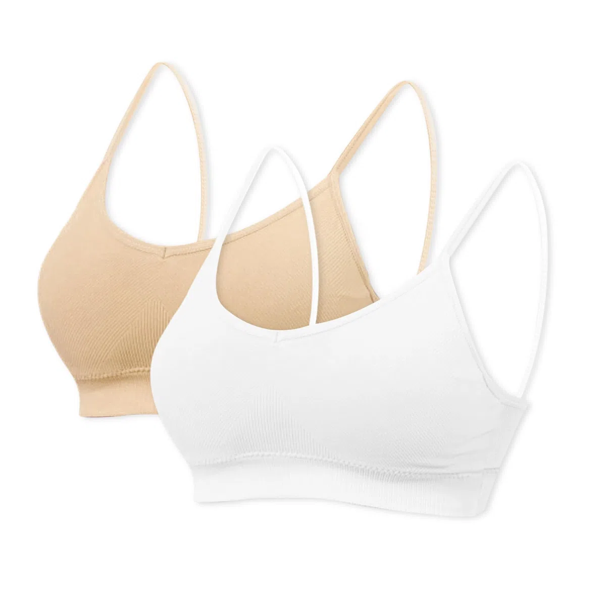 2 Stck BH Damen Ohne Bügel, Nahtloser Bustier Sport Schlaf Yoga BH mit Einzelnem Träger Herausnehmbare Polster