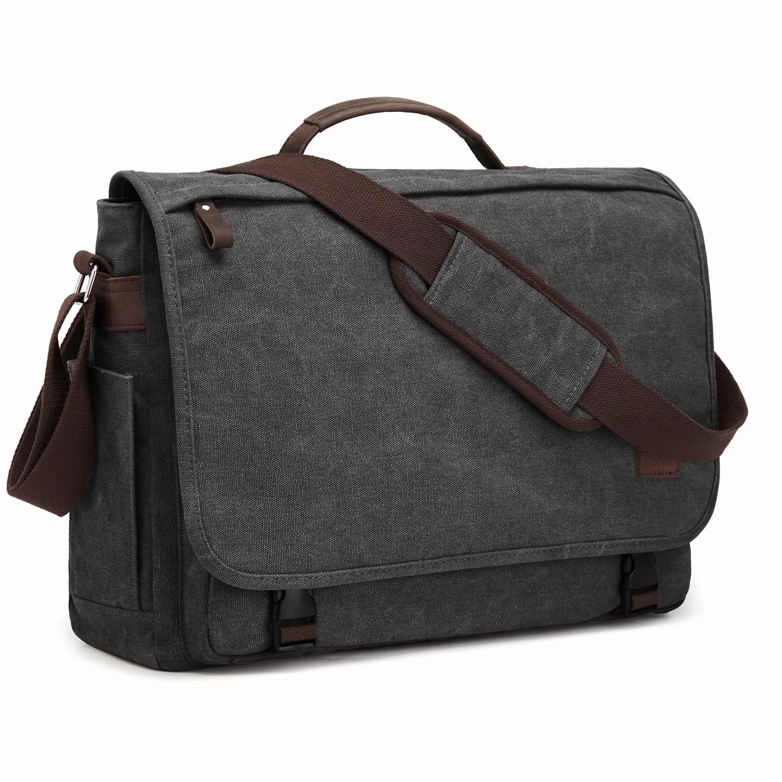 S-ZONE Herren Umhängetasche 17,3 Inch Messenger Bag Canvas Laptoptasche Aktentasche