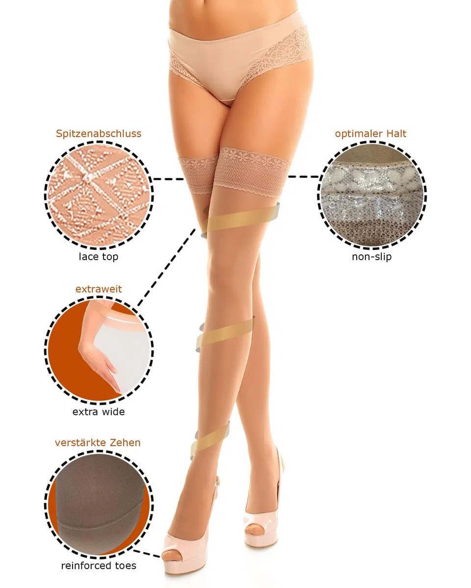GLAMORY Damen Vital 40 Halterlose Strümpfe Vital 40 (1er Pack)