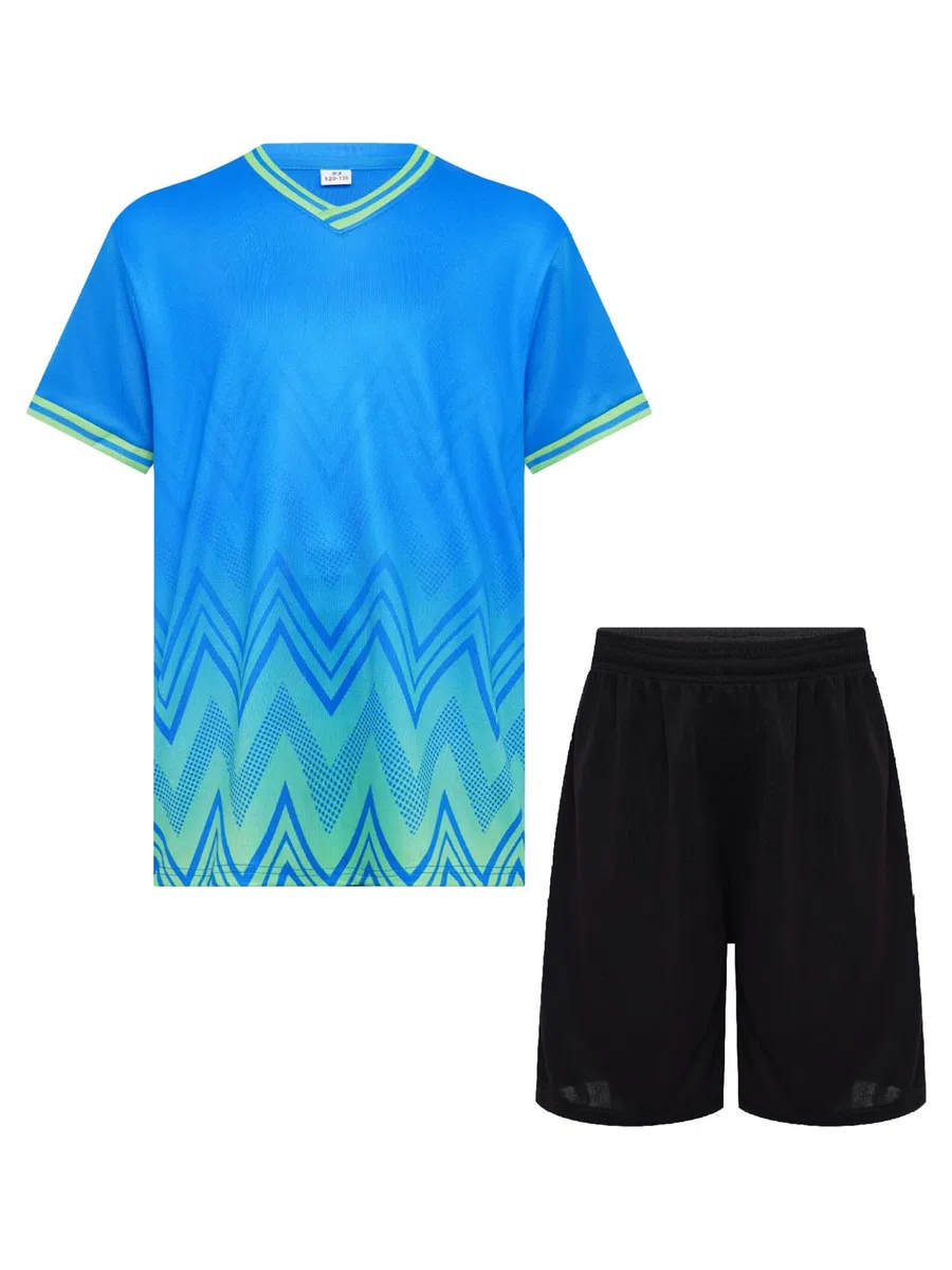 Trainingsanzug Kinder Sport Set Kurz Jungen 2-teilig Sportbekleidung Trikot und Hose Shorts Sportanzug Fußball Sommer Jogginganzug