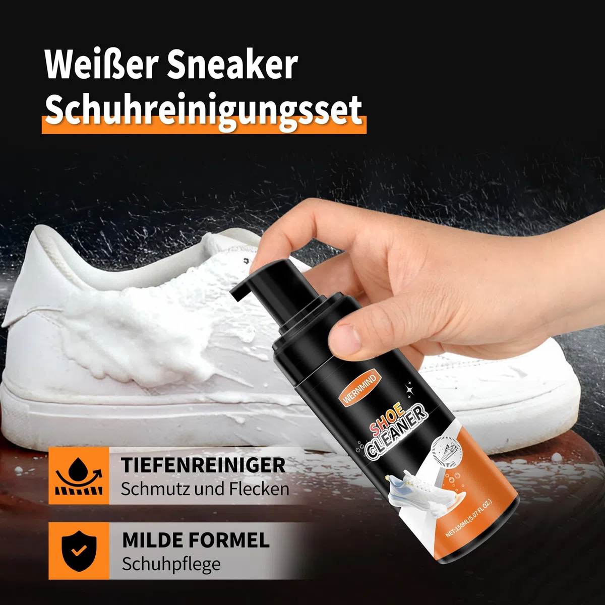 Weißer Schuh Sneaker Reiniger Kit Schaumstoff Stoff Reiniger Tennis Wildleder Reiniger Kit Mesh Stiefel Segeltuch Sportliche Schuh Reinigungs Set