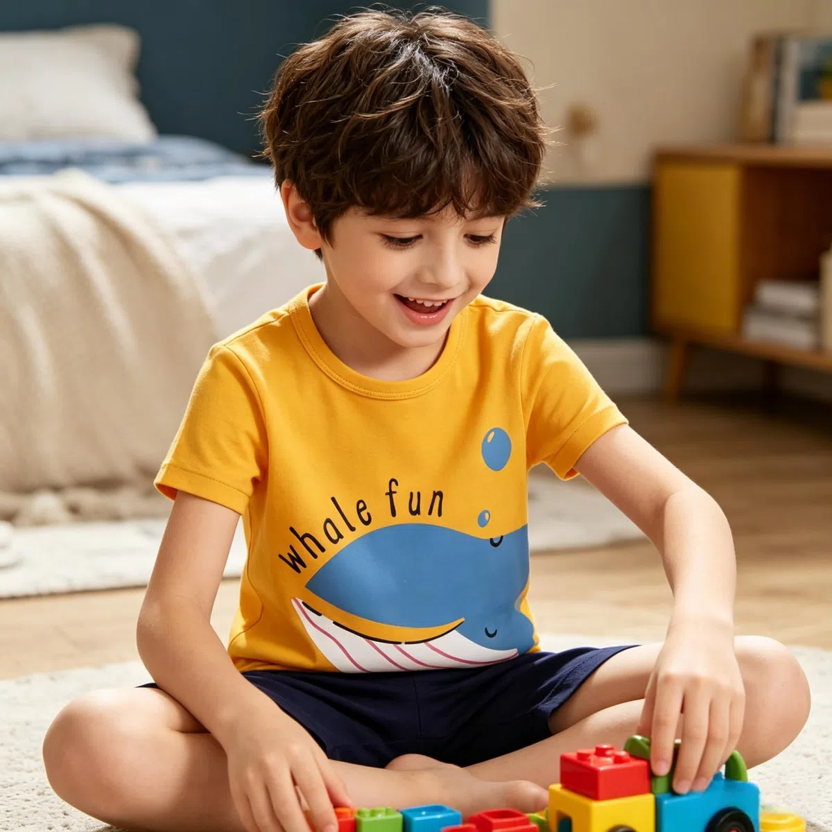 Jungen Schlafanzug Kurz Dinosaurier Hai Astronaut Pyjama Set Baumwolle Sommer Zweiteilige Nachtwäsche für Kinder 1-12 Jahre Größe 92-152