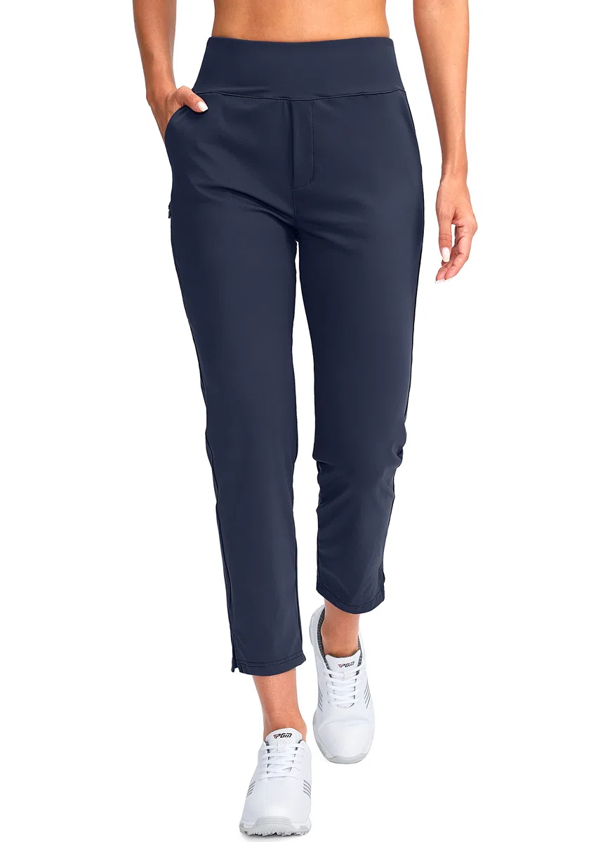 YYV Damen-Golfhose, Stretch, Arbeit, Knöchel, hohe Taille, Kleiderhose mit Taschen, für Yoga, Business, Reisen, Freizeit