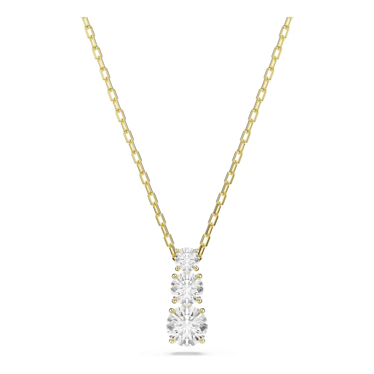 Swarovski Stilla Attract Anhänger Vergoldete Damenhalskette mit Klaren Zirkonia Rundschliff 38-45 cm