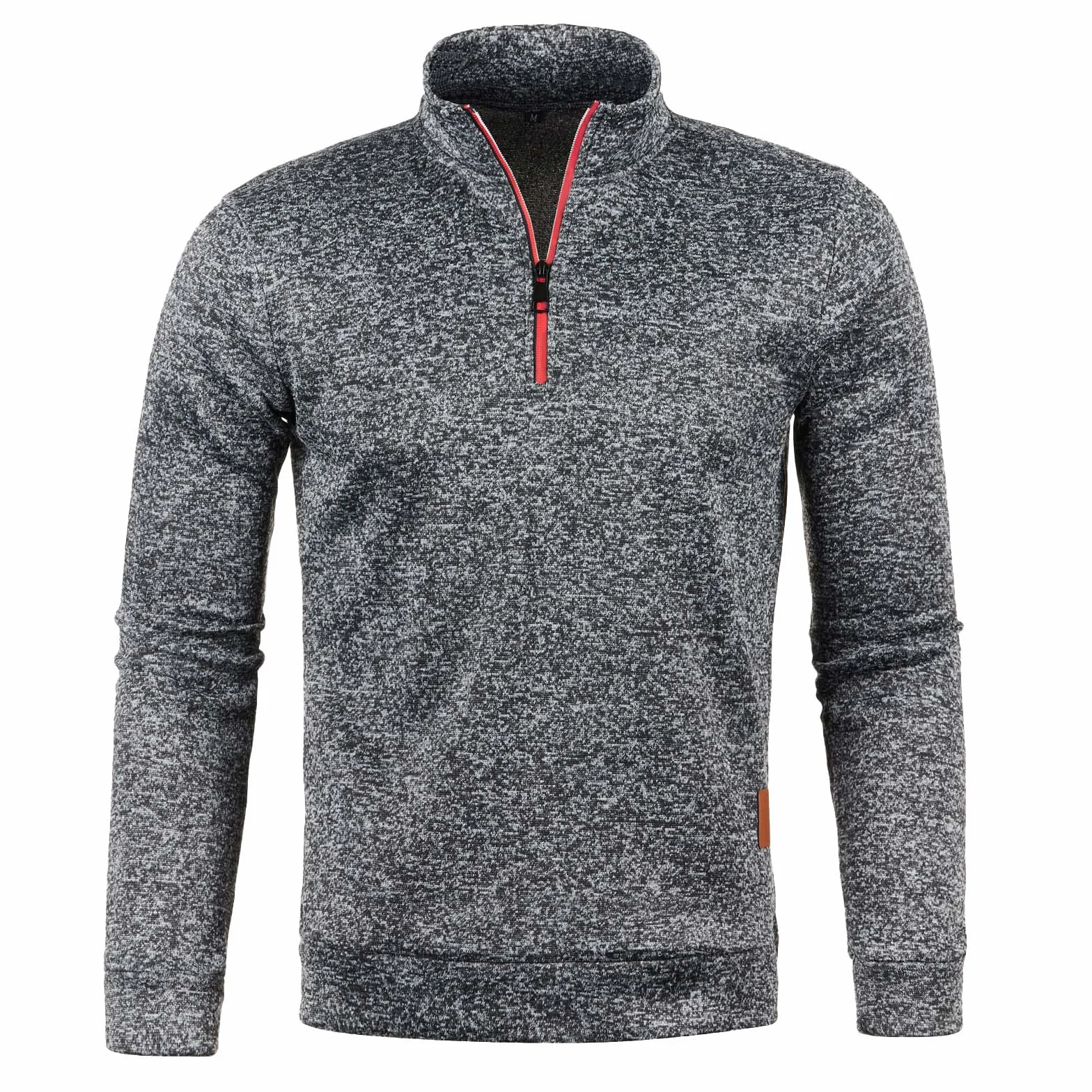 Generisch Fleecepullover Herren Warm 1/4 Zip Winterpullover Stehkragen Winter Arbeitspullover Gefütterte Pulli Fleece Pullover Herrenpullover Sweatshirt Strickpullover Langarmshirt Sweater Longsleeve