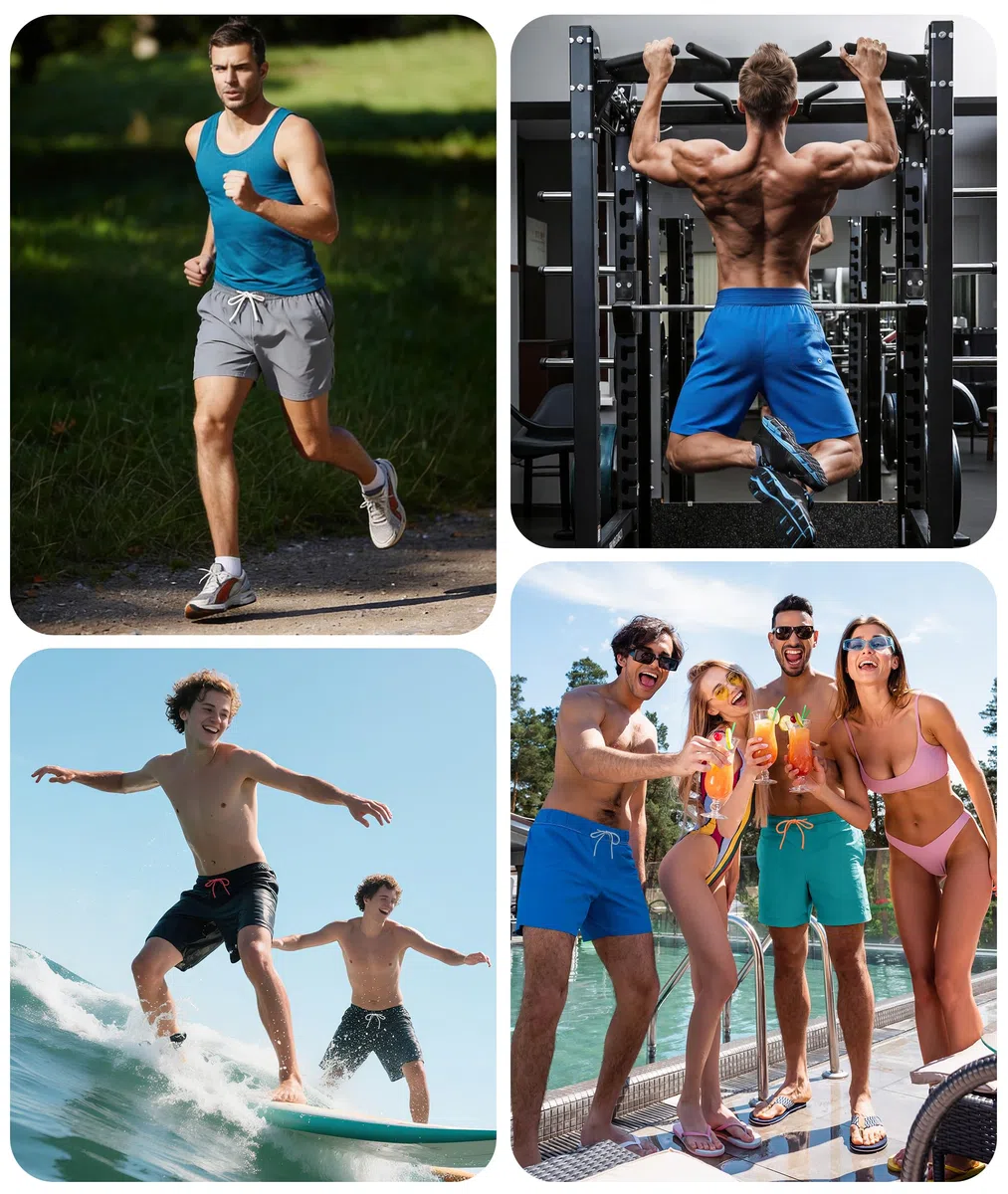 Zoofly Badehosen für Herren Schwimmhose Herren Kompressionsfutter Badeshorts Männer Schnelltrocknend mit Taschen Sportshorts