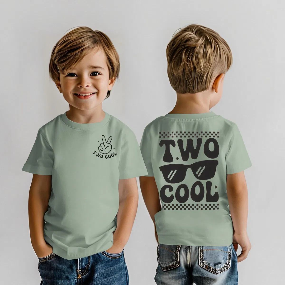 2. Geburtstag Junge T-Shirt Two COOL Tshirt für Kleinkinder mit Buchstaben Drucker Zweiter Geburtstags Shirt Sommer Kurzarm Kleinkind Announcement Outfit Baumwolle Babyshirt