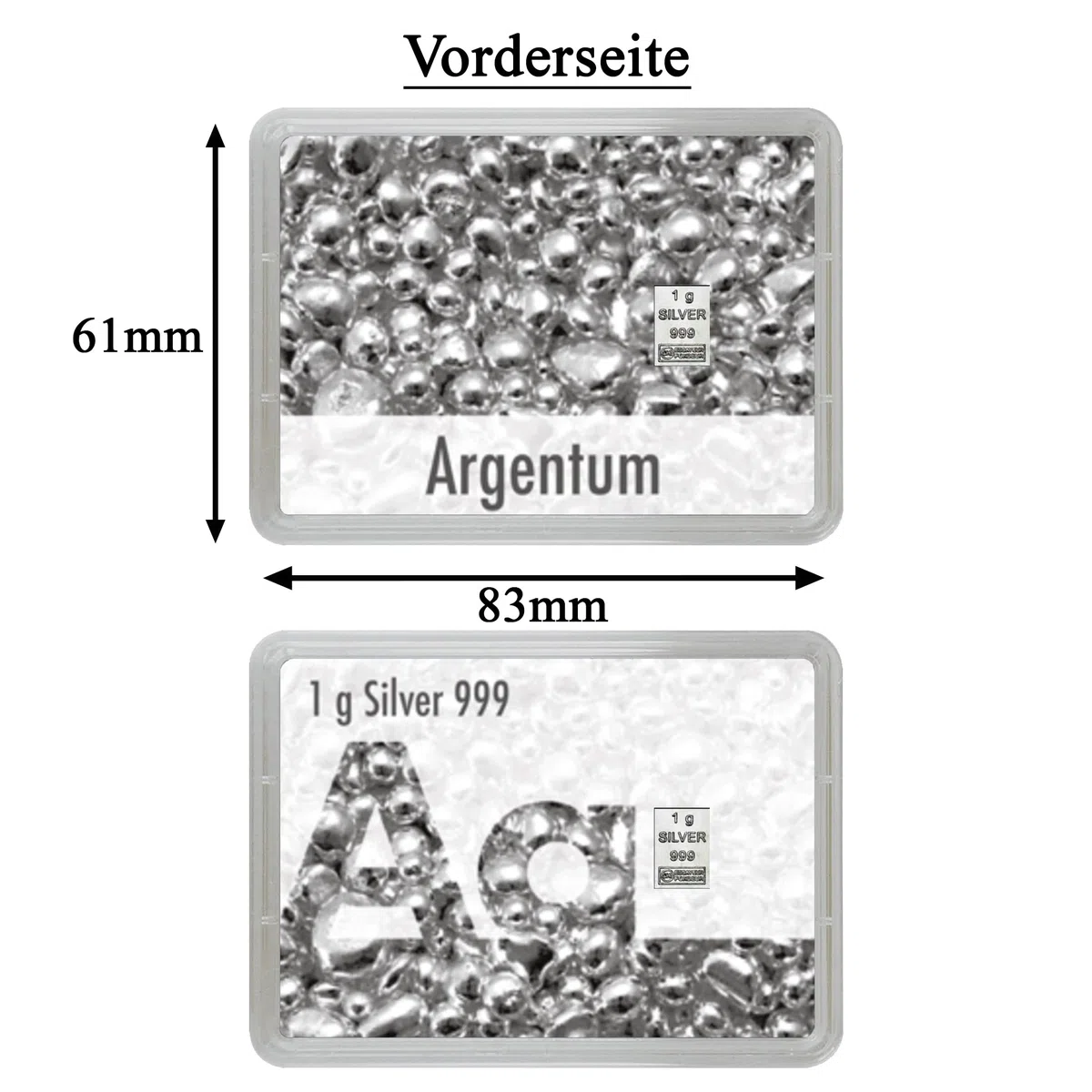 1g Silberbarren in Flip-Motivbox „Argentum“ von Silberstücke24 – Feinsilber 999 CombiBar – Wackelbild-Design – Geschenkfertig
