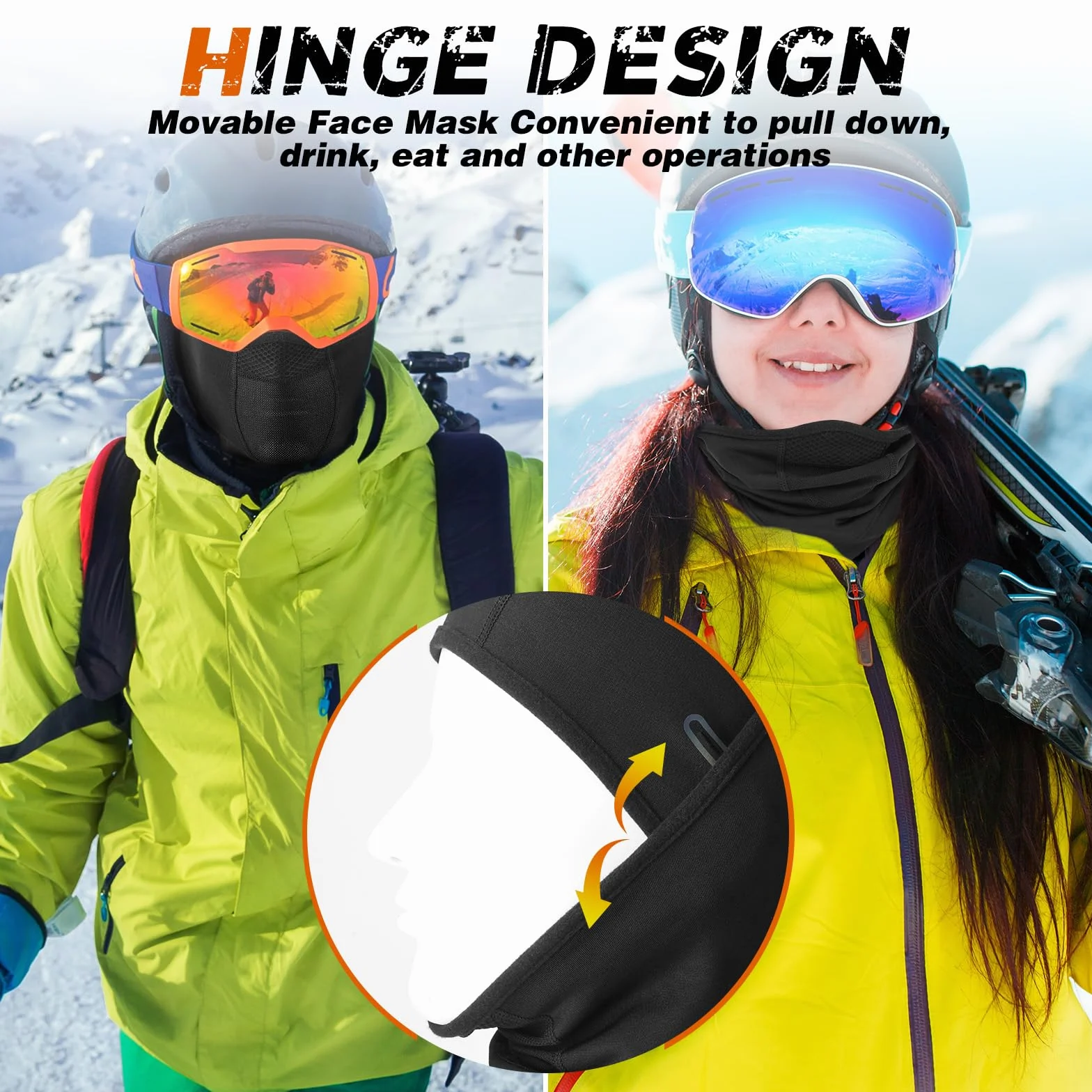 YANIKY Sturmhaube Winter Balaclava Skimaske für Herren und Damen, Winddicht Warm Gesichtshaube Atmungsaktiv Gesichtsmaske für Radfahren, Skifahren, Motorrad, Outdoorsports